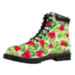 White Summer Watermelon Pattern Print Work Boots