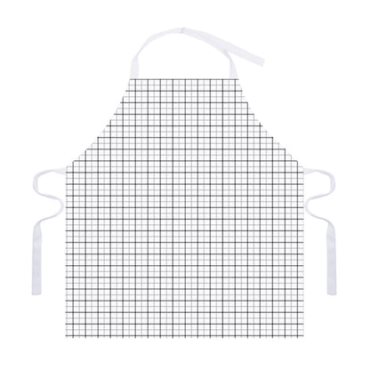 White Tattersall Pattern Print Adjustable Apron