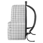White Tattersall Pattern Print Backpack