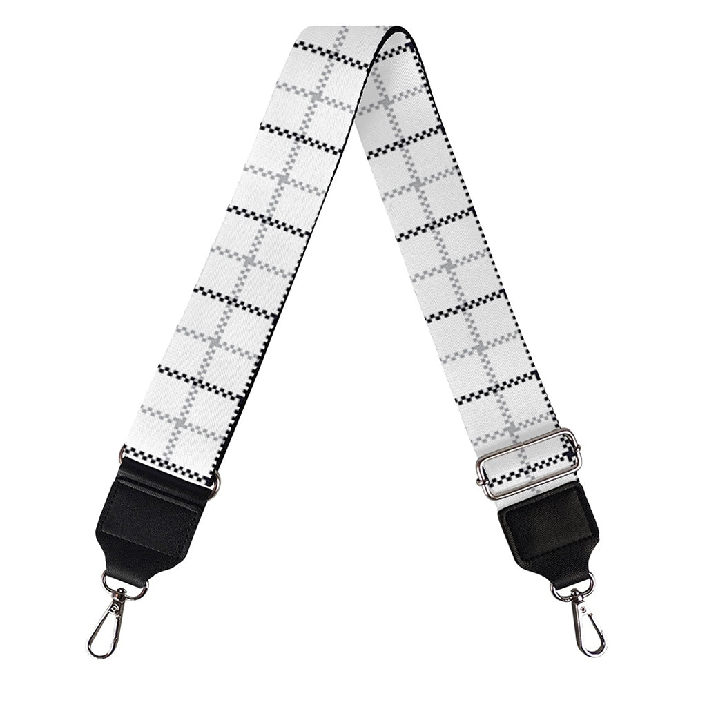 White Tattersall Pattern Print Bag Strap
