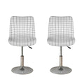 White Tattersall Pattern Print Bar Stool Covers