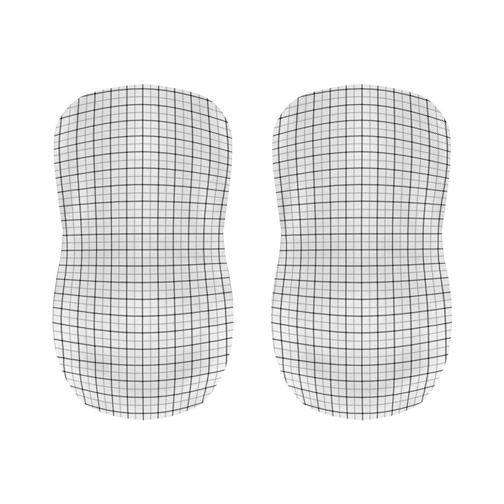 White Tattersall Pattern Print Bar Stool Covers