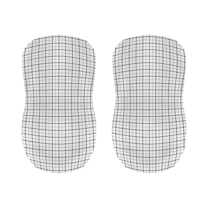 White Tattersall Pattern Print Bar Stool Covers