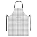 White Tattersall Pattern Print Bib Apron With Pocket