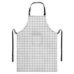 White Tattersall Pattern Print Bib Apron With Pocket