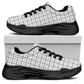 White Tattersall Pattern Print Black Chunky Shoes