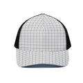 White Tattersall Pattern Print Black Mesh Trucker Hat