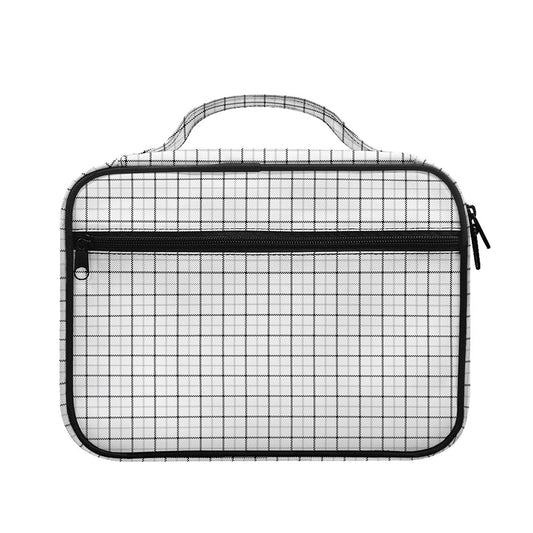 White Tattersall Pattern Print Briefcase Bible Bag