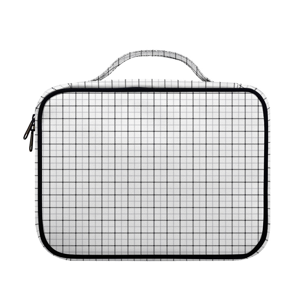 White Tattersall Pattern Print Briefcase Bible Bag