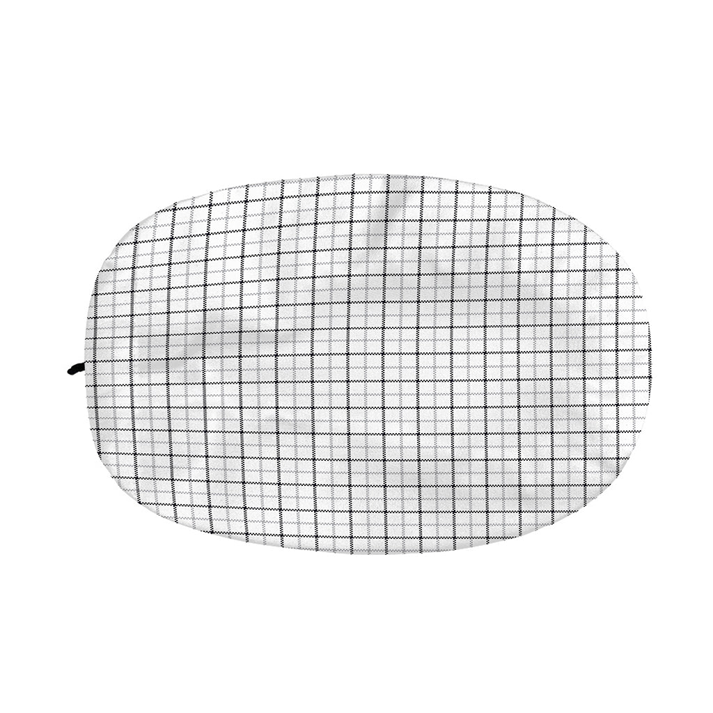White Tattersall Pattern Print Car Side Mirror Covers