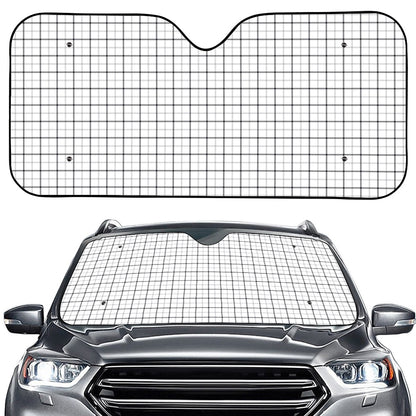 White Tattersall Pattern Print Car Windshield Sun Shade