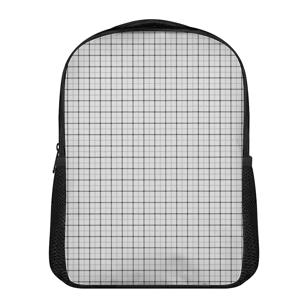 White Tattersall Pattern Print Casual Backpack