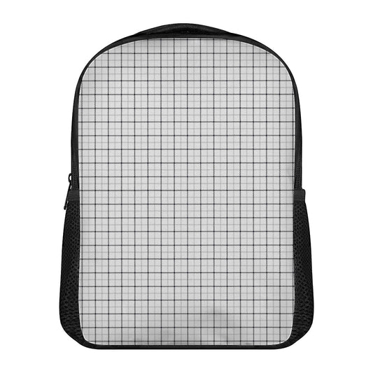 White Tattersall Pattern Print Casual Backpack