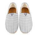White Tattersall Pattern Print Casual Shoes