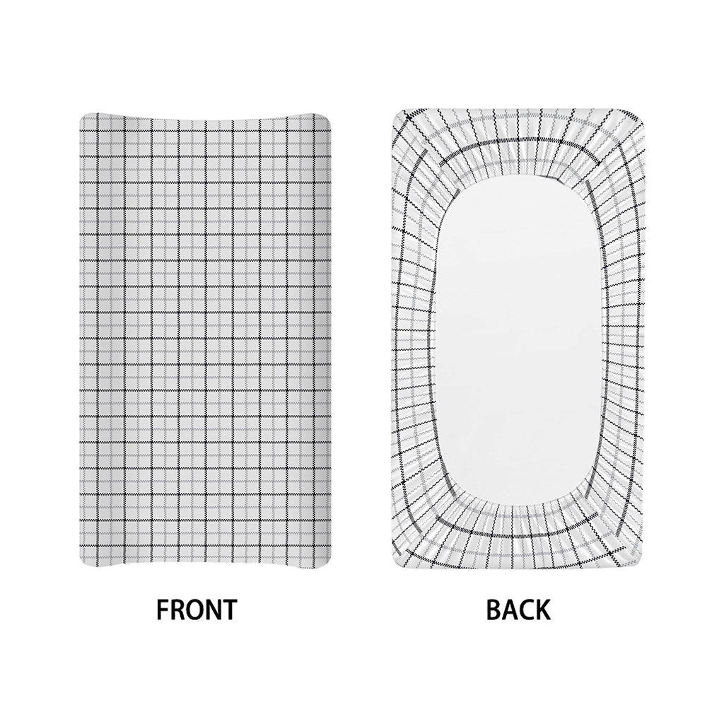 White Tattersall Pattern Print Changing Pad Cover