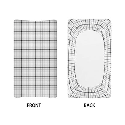 White Tattersall Pattern Print Changing Pad Cover