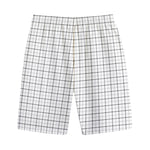 White Tattersall Pattern Print Cotton Shorts