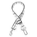 White Tattersall Pattern Print Dog Seat Belt