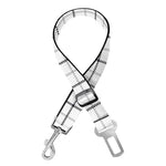 White Tattersall Pattern Print Dog Seat Belt
