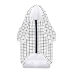 White Tattersall Pattern Print Dog Zip Up Hoodie