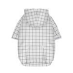 White Tattersall Pattern Print Dog Zip Up Hoodie