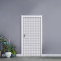 White Tattersall Pattern Print Door Sticker