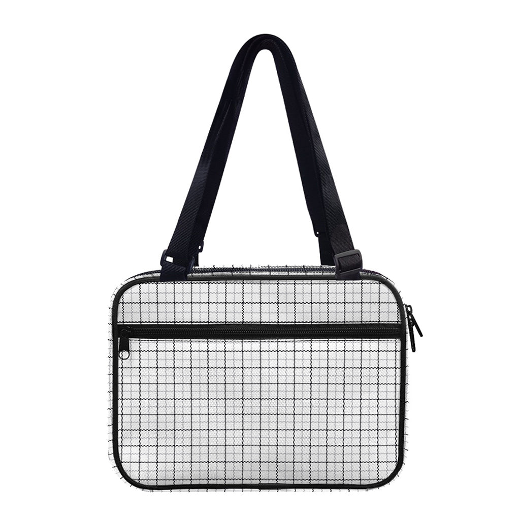 White Tattersall Pattern Print Double Strap Bible Bag