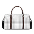 White Tattersall Pattern Print Duffel Bag