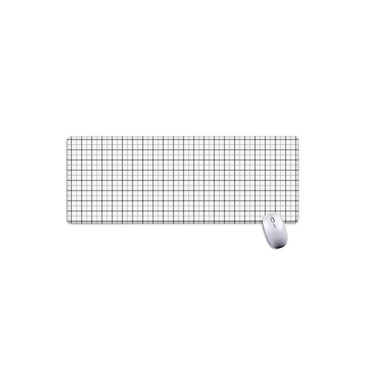 White Tattersall Pattern Print Extended Mouse Pad
