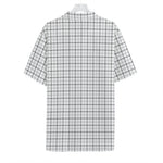White Tattersall Pattern Print Hawaiian Shirt