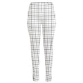 White Tattersall Pattern Print High-Waisted Pocket Leggings