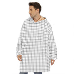 White Tattersall Pattern Print Hoodie Blanket