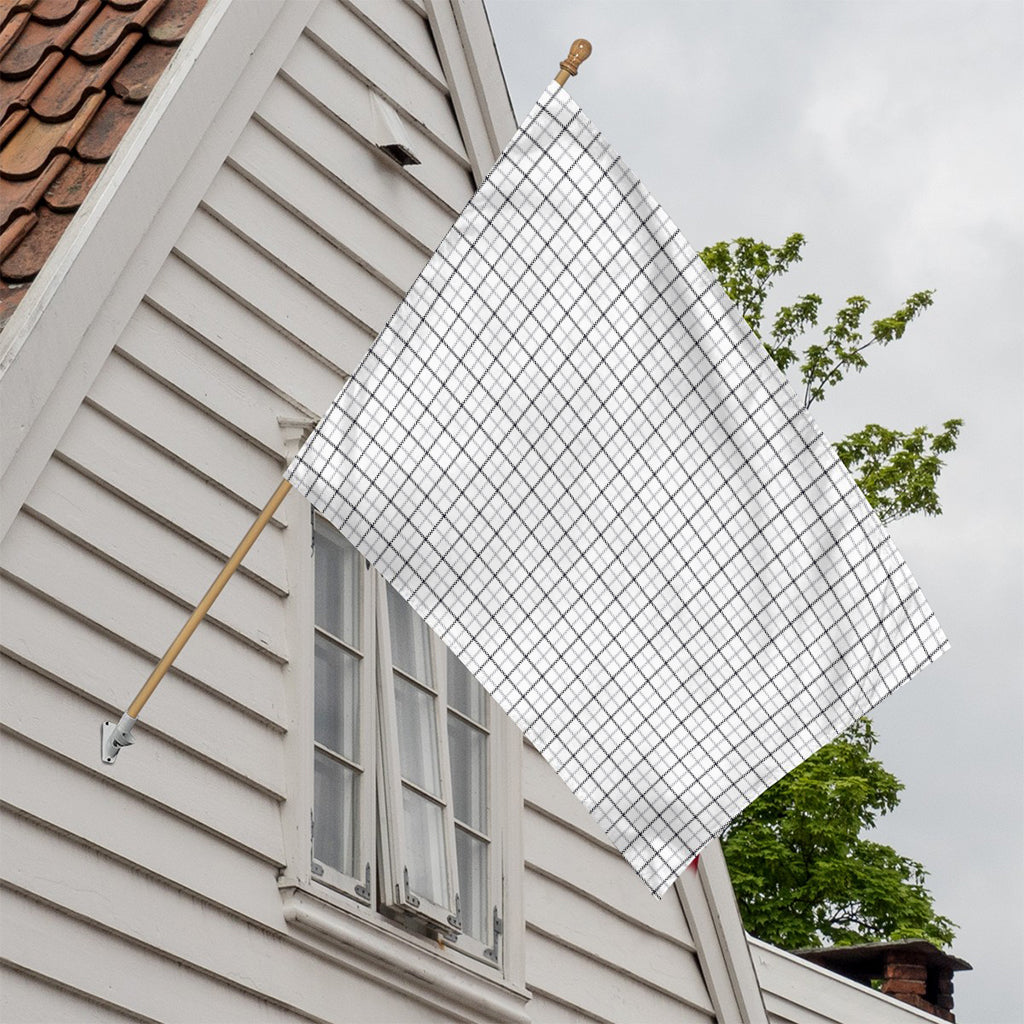 White Tattersall Pattern Print House Flag