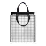White Tattersall Pattern Print Insulated Lunch Tote