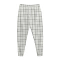 White Tattersall Pattern Print Jogger Pants