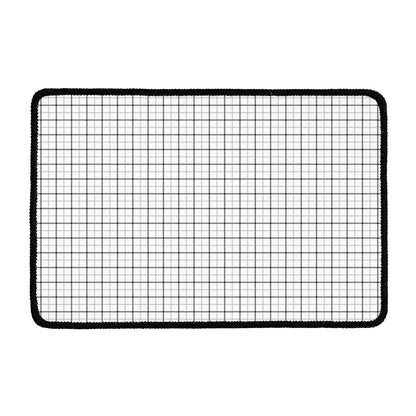 White Tattersall Pattern Print Kitchen Mat