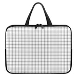 White Tattersall Pattern Print Laptop Sleeve With Handle