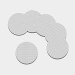 White Tattersall Pattern Print Leather Coaster Set