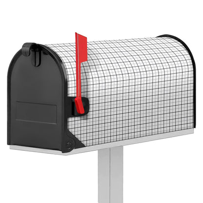 White Tattersall Pattern Print Mailbox Cover