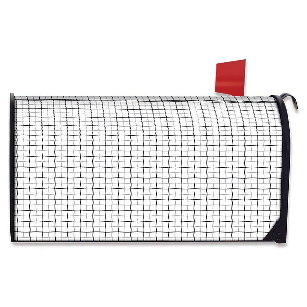 White Tattersall Pattern Print Mailbox Cover