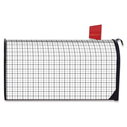 White Tattersall Pattern Print Mailbox Cover
