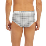 White Tattersall Pattern Print Men's Briefs