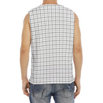White Tattersall Pattern Print Men's Fitness Tank Top