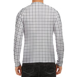 White Tattersall Pattern Print Men's Long Sleeve Rash Guard