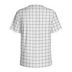 White Tattersall Pattern Print Men's Sports T-Shirt