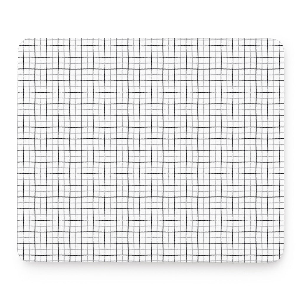 White Tattersall Pattern Print Mouse Pad