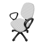 White Tattersall Pattern Print Office Chair Cover