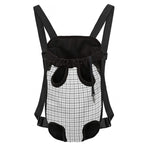 White Tattersall Pattern Print Pet Carrier Backpack