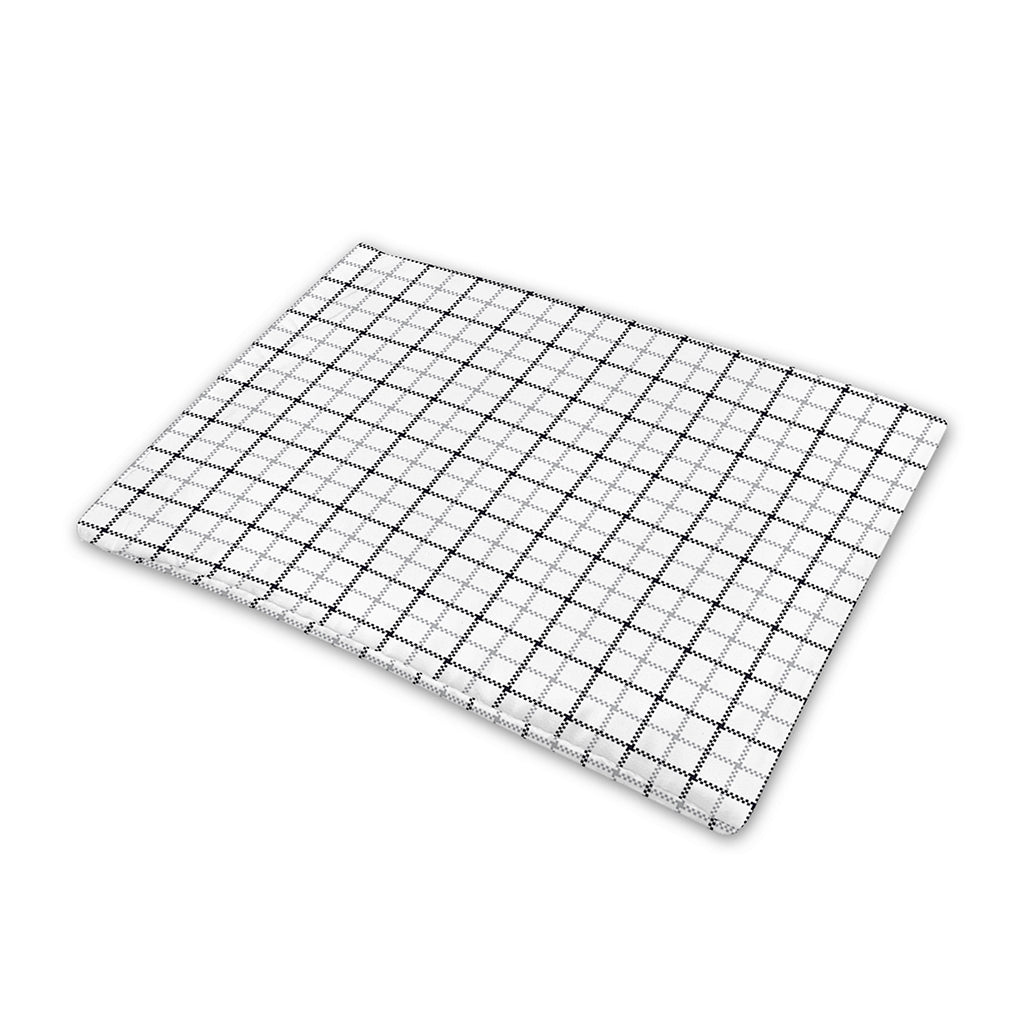 White Tattersall Pattern Print Pet Cooling Mat Cover