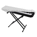 White Tattersall Pattern Print Piano Keyboard Cover